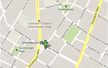 Ferielejligheden ligger på hjørnet af Kollwitzstrasse og Metzer Strasse